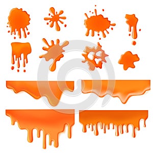 Orange splash spot of paint design vector concept icon set.