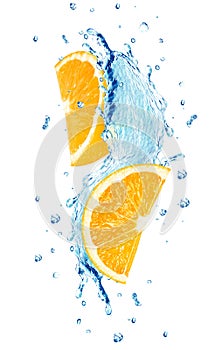 orange splash water