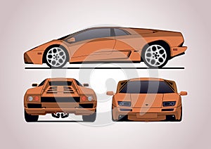 Orange sports car photo