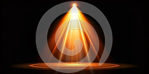 Orange spotlight on stage