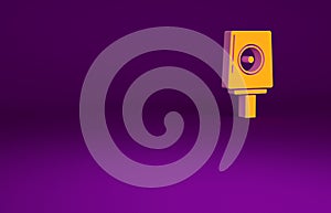 Orange Spray can nozzle cap icon isolated on purple background. Minimalism concept. 3d illustration 3D render