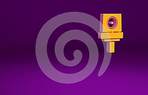 Orange Spray can nozzle cap icon isolated on purple background. Minimalism concept. 3d illustration 3D render