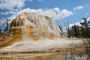 Oranžový jaro kopeček na mamut horký pružiny v 
