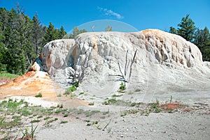 Orange Spring Mound Terrace Formation at Mammoth Hot Springs