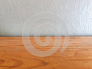 orange square wood shelf brick block on white wall textured and background. strong interiors house building