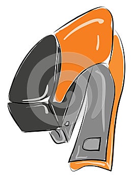 Orange stapler illustration vector