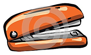 Orange stapler, illustration, vector