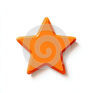 Bright Orange Star Shape on White Background