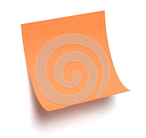 Orange sticky note on white