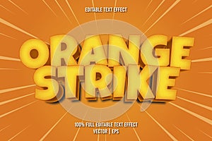 Orange strike editable text effect cartoon style