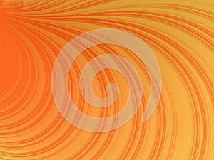 Orange-striped fractals, bright, spiral, spiralling, circle, background, wallpaper, generative ai