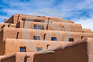 Orange stucco building in Santa Fe New Mexico