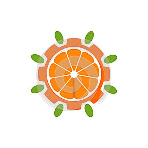 Orange stylish logo icon vector
