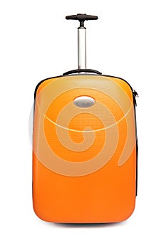 Orange suitcase for travel