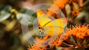 Orange Sulfur Butterfly in orange flowers photo