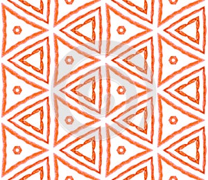 Orange summer seamless pattern. Hand drawn waterco