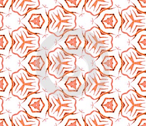 Orange summer seamless pattern. Hand drawn waterco