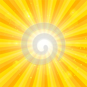 Orange Sun hypnotic background. Vector illustration