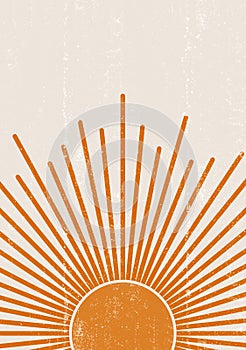 Orange Sun print boho minimalist printable wall art