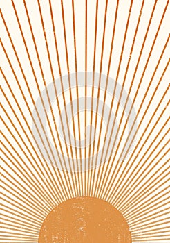 Orange Sun print boho minimalist printable wall art