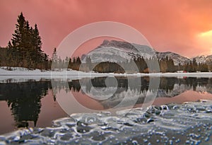 Orange Sunrise Over Cascade Ponds