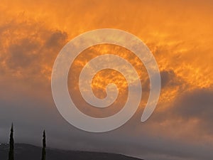 Orange Sunset in Chilpancingo Guerrero Mexico. photo