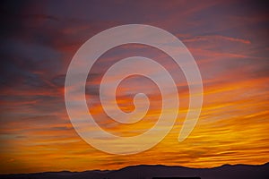 Beautiful sunset in the mountains