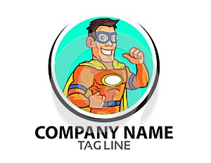 Orange Superhero Logo