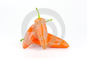 Orange sweet bell peppers