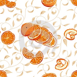 Orange swirling seamless vector background