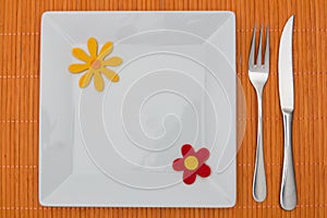 Orange table setting