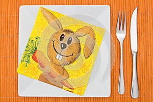 Orange table setting