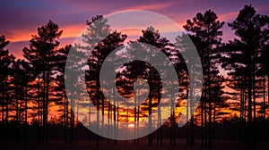 orange tall pine trees