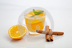 Orange tea with cinnamon