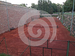 Orange tennis courts