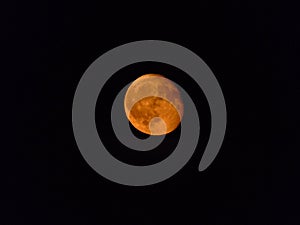 The orange Third Quarter of the Moon