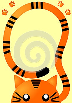 Orange Tiger Invitation Card