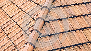 Orange tile roof as a background texture