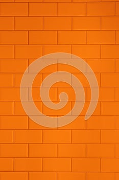 Orange tiles brick background. Interior of the kitchen or bathroom.