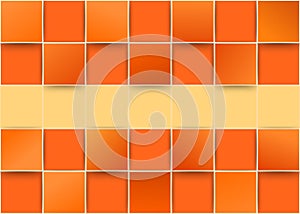 Orange tiles threedimensional - illusion photo