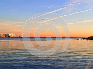 Orange time on the lagoon