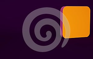 Orange Tire track icon isolated on purple background. Minimalism concept. 3d illustration 3D render