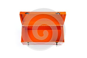 Orange tool box isolated on white background