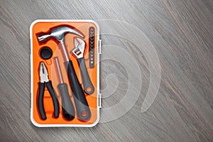 Orange tools box