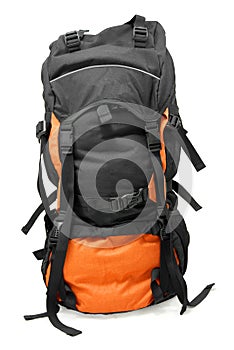 Orange tourist backpack