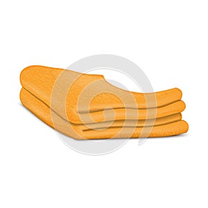 Orange towel icon, realistic style