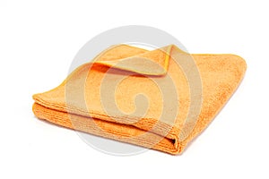 Orange towel isolated photo
