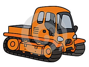 Orange tracked vehicle