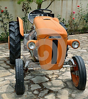 very old Orange tractor