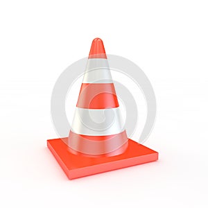 Orange traffic cone with white stripes